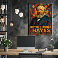 Rutherford B. Hayes 19th President of the United States Glitch Hop Art Poster