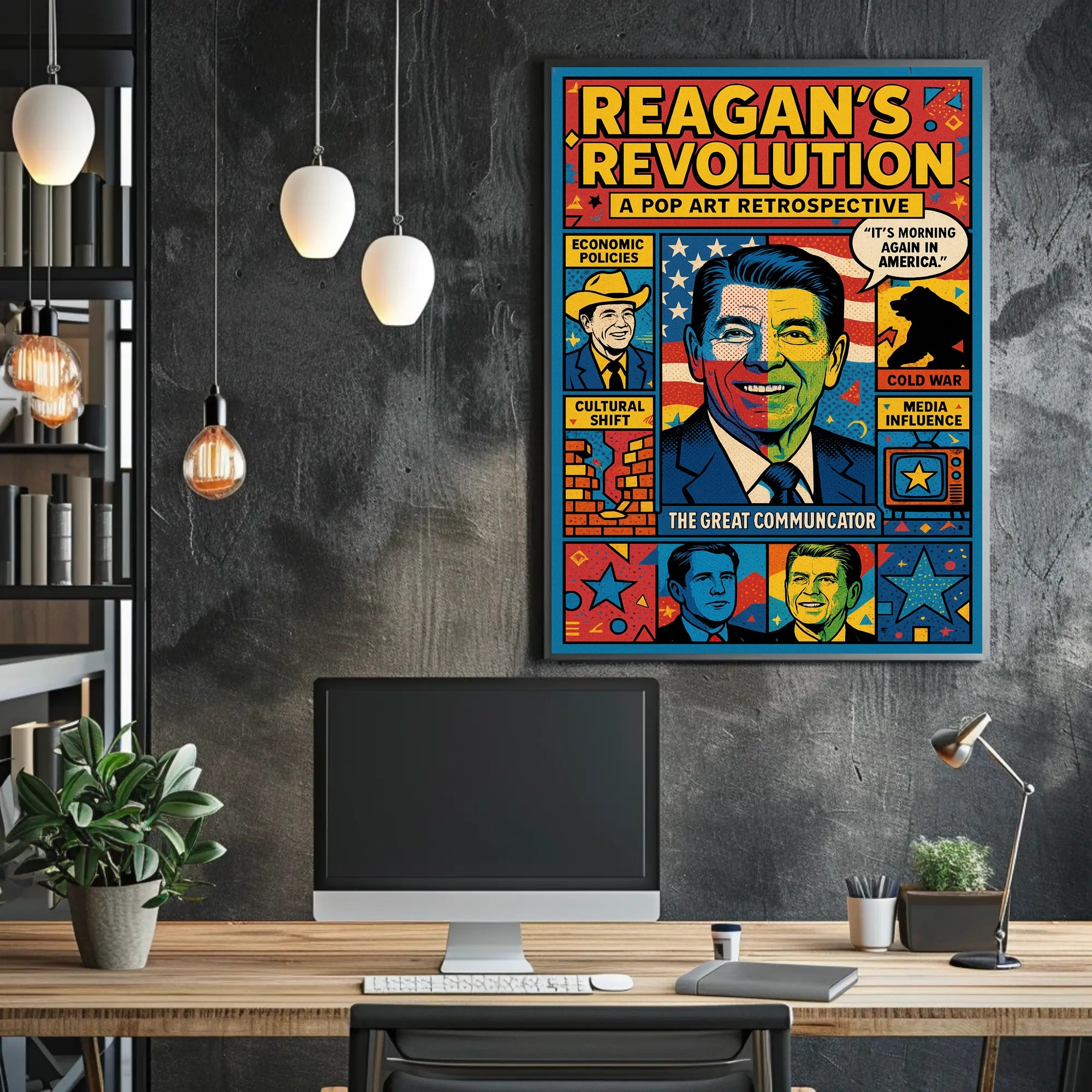 REAGAN'S REVOLUTION Pop Art Political History Poster
