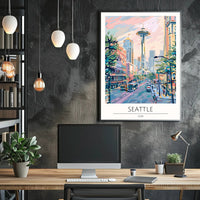 Seattle Cityscape Poster PosterGoat