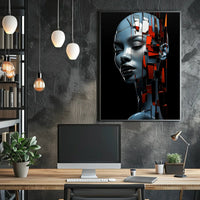 Futuristic Abstract Human AI Art Poster Print