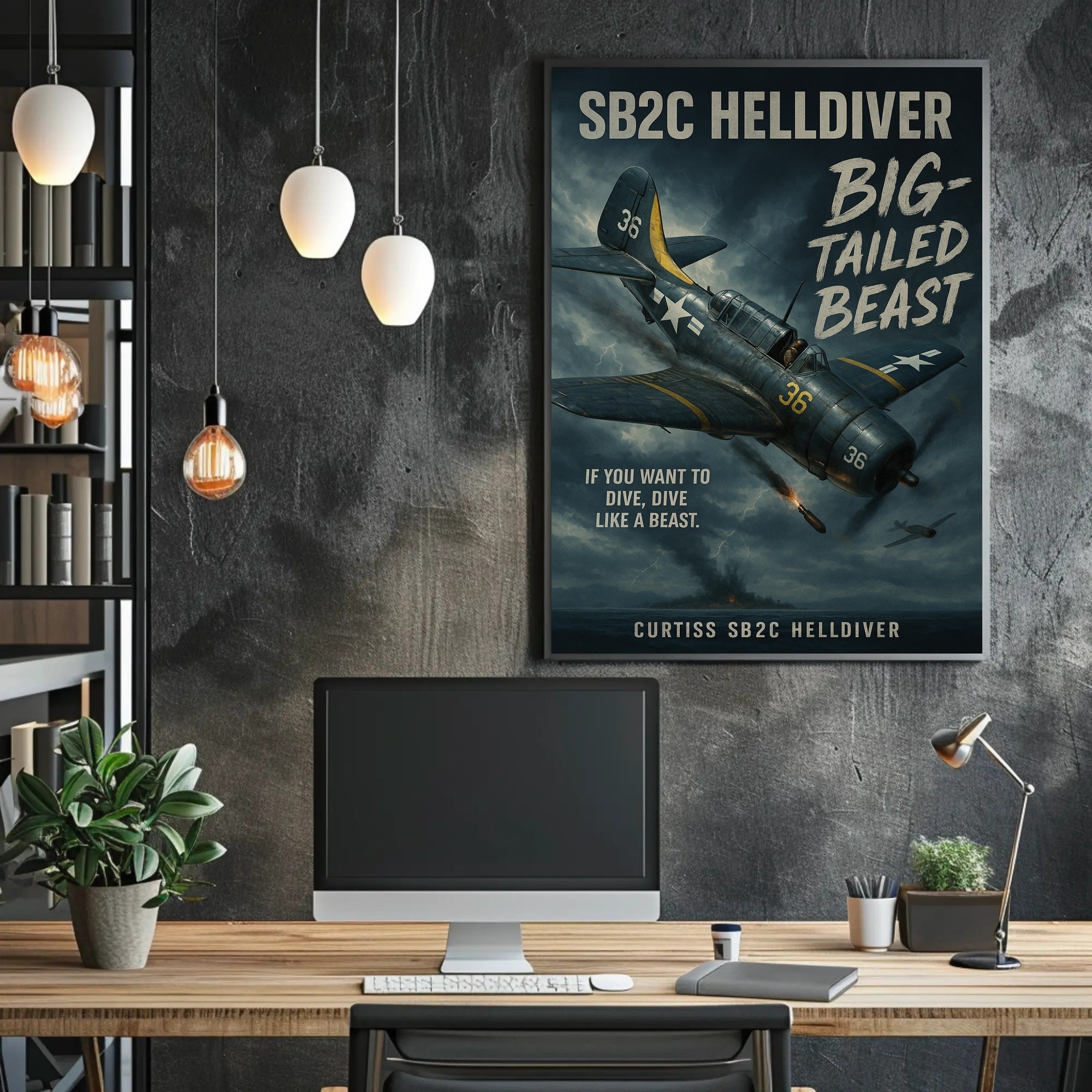 Curtiss SB2C Helldiver Military WWII Poster