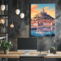 Marseille Notre-Dame de la Garde Travel Poster