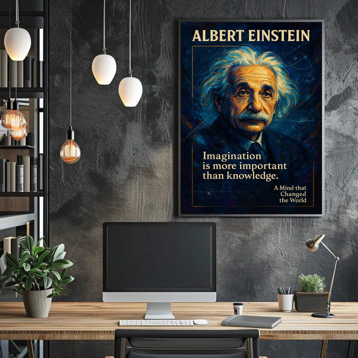 Albert Einstein Inspirational Quote Art Poster