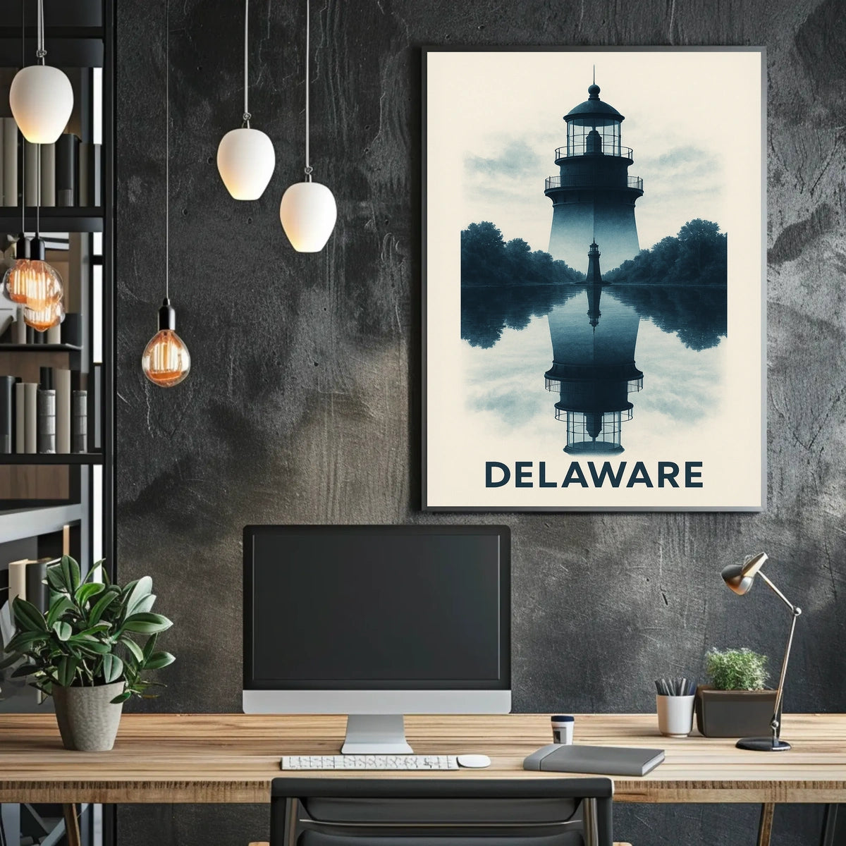 Delaware Lighthouse Reflection Poster
