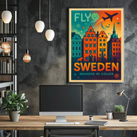 Experience Sweden Vibrant Cityscape Travel Poster PosterGoat
