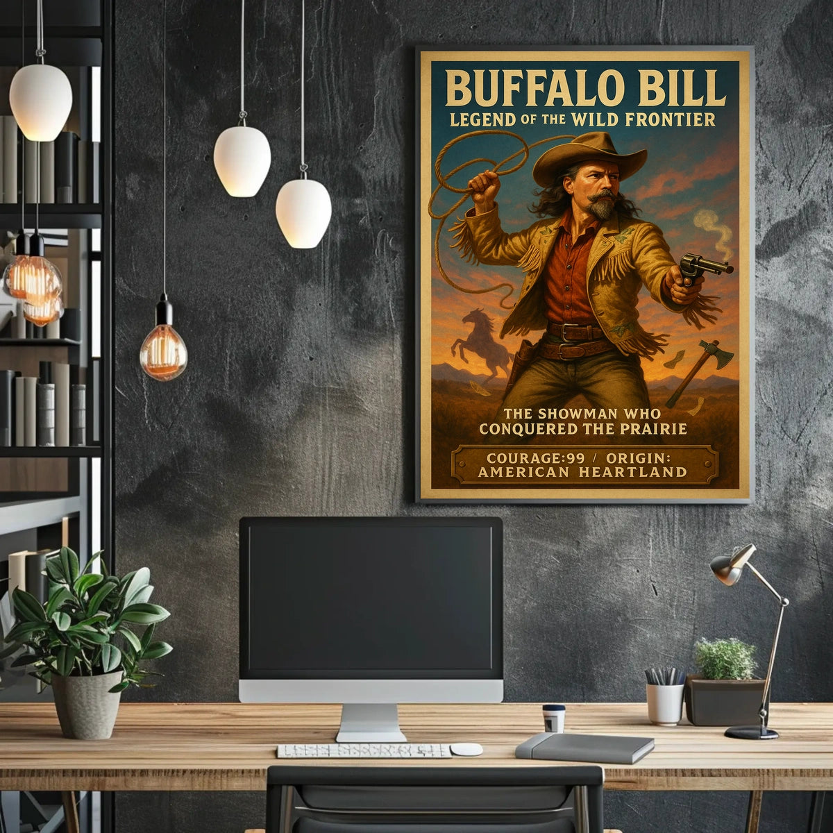 Buffalo Bill Wild West Adventure Poster Vintage Wall Art