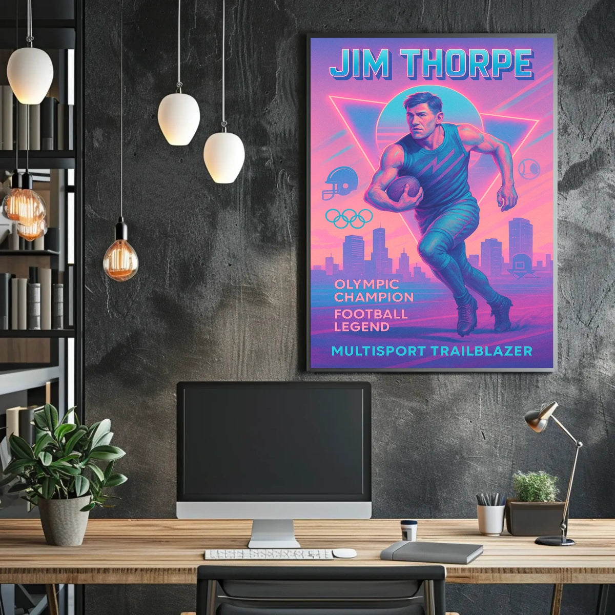 Celebrating a Multisport Trailblazer Jim Thorpe Poster