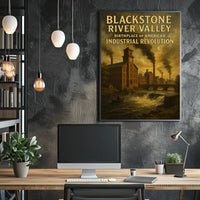 Blackstone River Valley Historic Industrial Revolution Scenic Travel Print Home Decor Poster