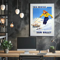 Vintage Sun Valley Winter Adventure Travel Poster PosterGoat