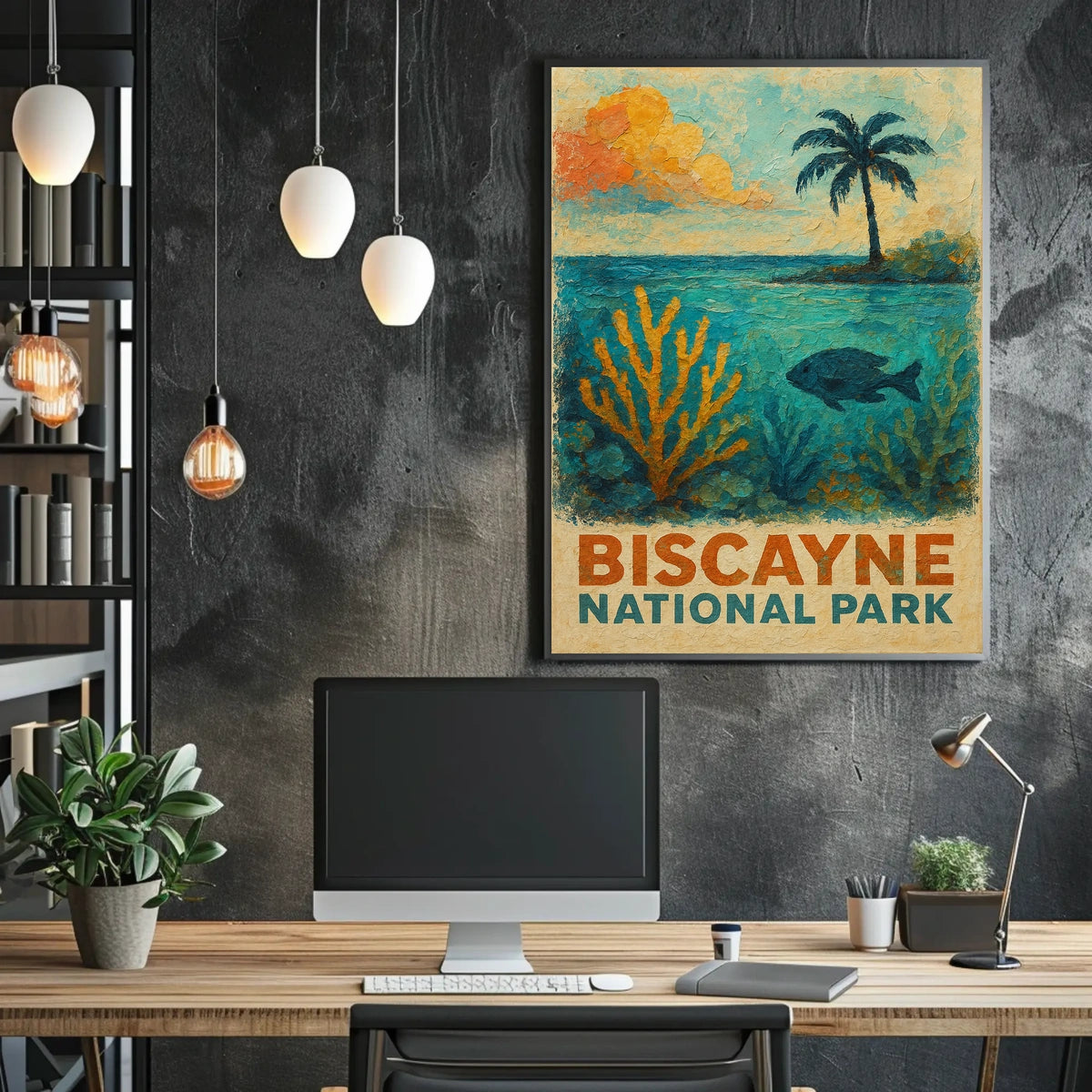 Biscayne National Park Seaside Escape Wanderlust Decor Lovers Vibrant Seascape Poster