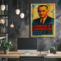 Lyndon B. Johnson 36th President of the United States Street Art Mashup Poster