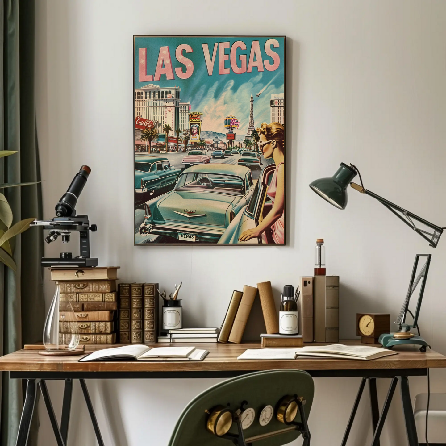 Las Vegas Retro Scene Poster