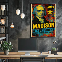 James Madison 4th President of the United States Graffiti Pop Art Poster