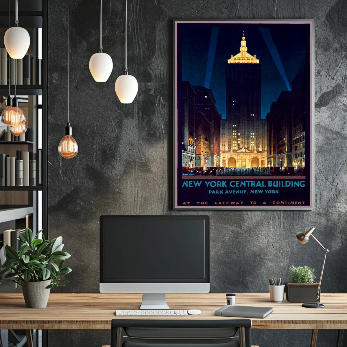 New York Central Building NYC Poster Vintage Wall Art