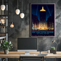 New York Central Building NYC Poster Vintage Wall Art
