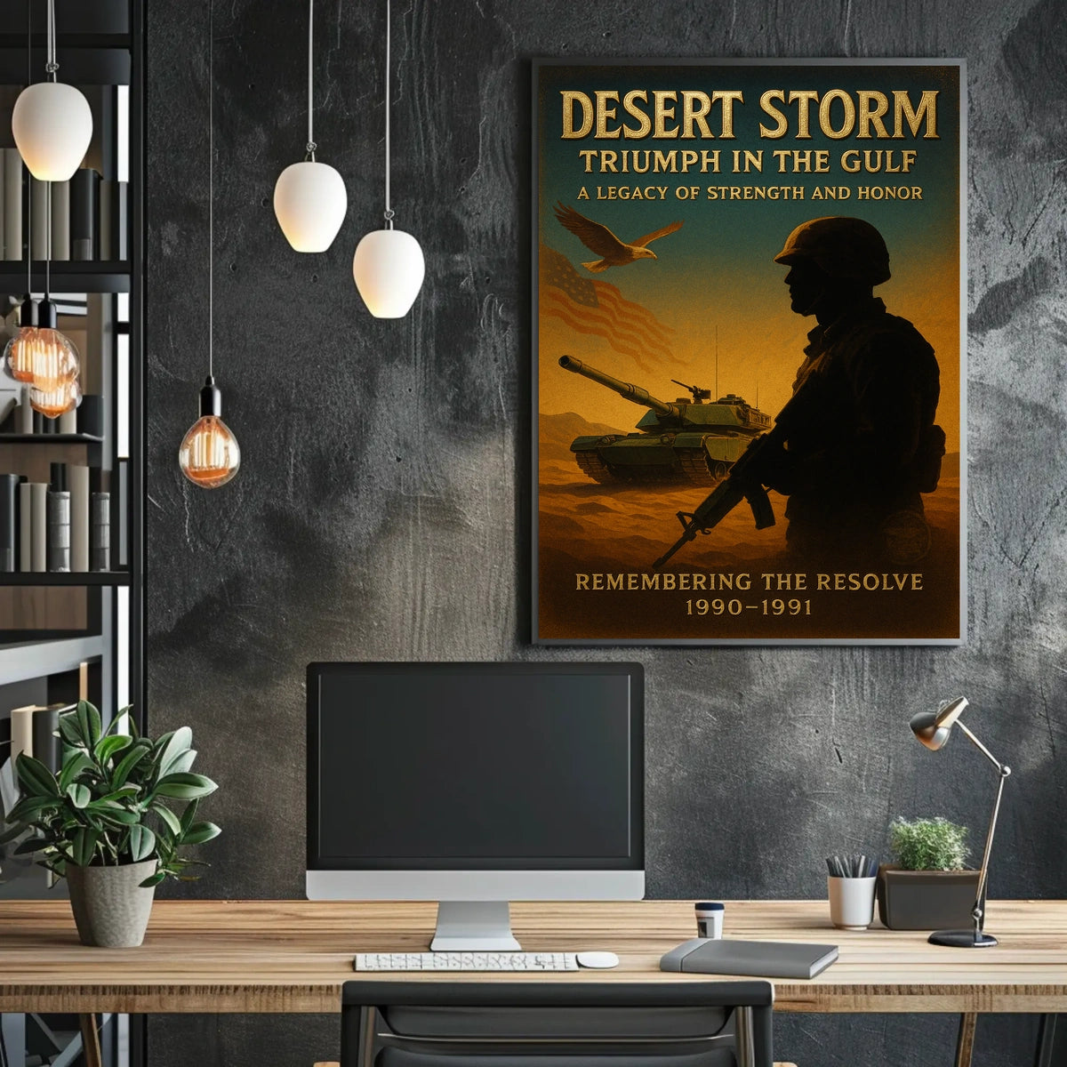 Operation Desert Storm Patriotic Strength Honor Poster