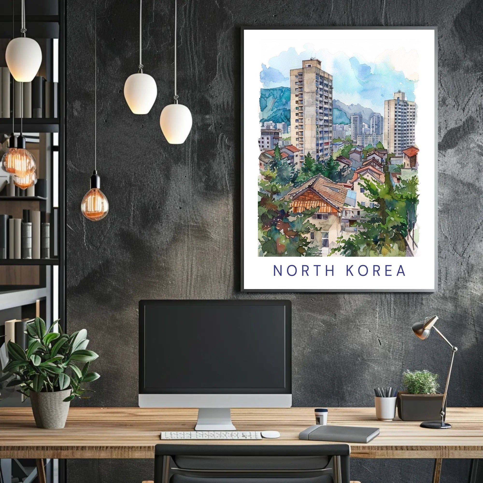 Urban Landscape of North Korea Poster PosterGoat