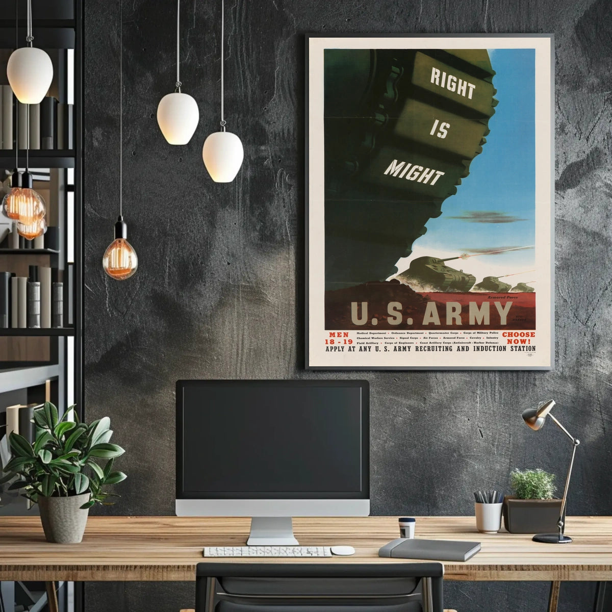 WWII Army Recruitment Poster: Vintage and Patriotic Propaganda
