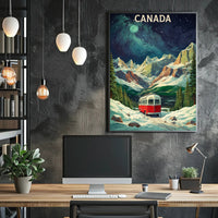 Scenic Canadian Rockies Train Travel Poster