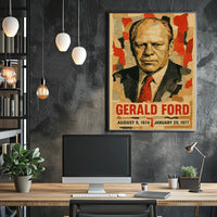 Gerald Ford 38th President of the United States Layered paper Collage Poster