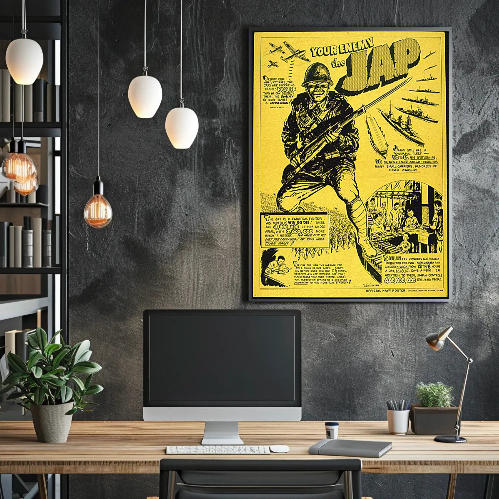 World War II Japan Enemy Propaganda Poster