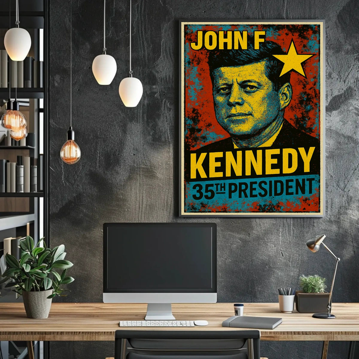 John F. Kennedy 35th President of the United States Graffiti Pop Art Poster