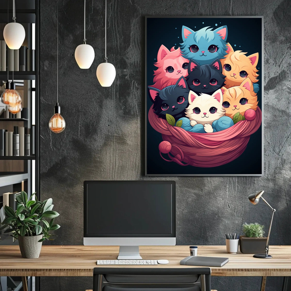 Basket Of Kittens Poster
