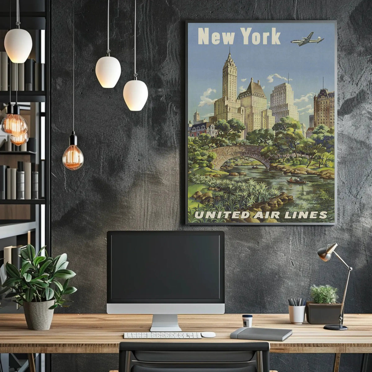 New York City Travel Adventure Poster Vintage Wall Art