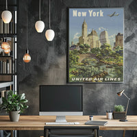 New York City Travel Adventure Poster Vintage Wall Art