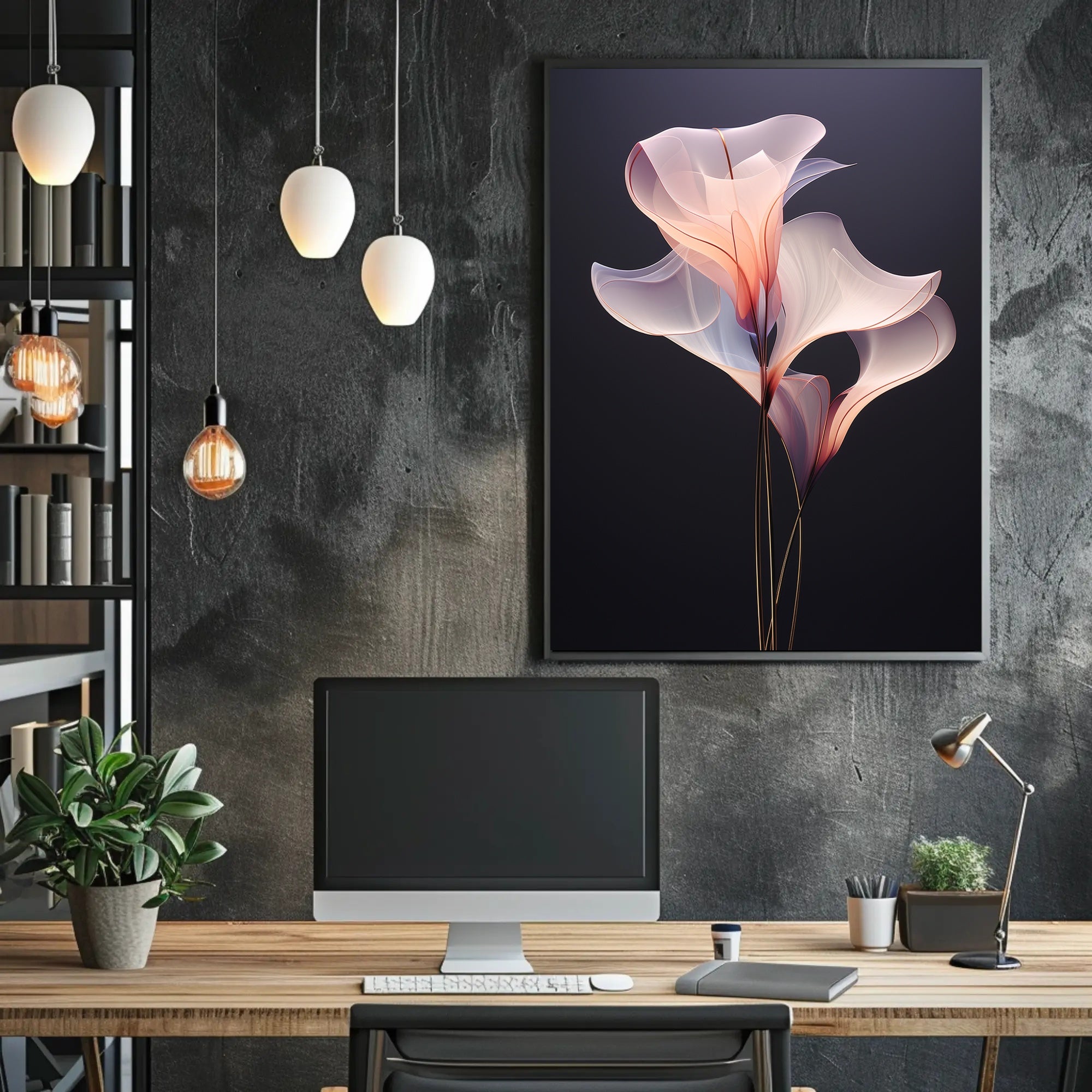 Elegant Floral Abstract Art with Harmonious Color Poster