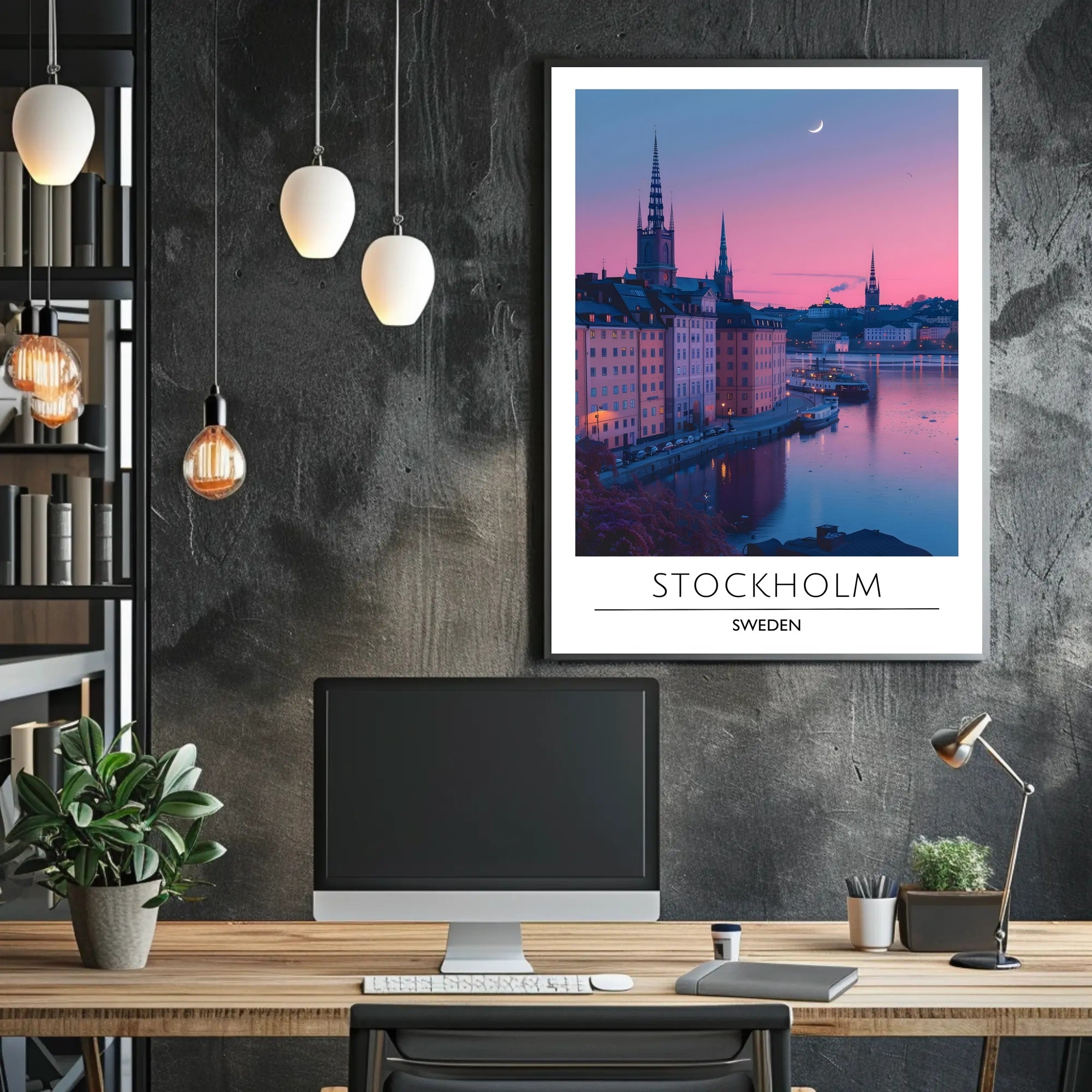 Serene Evening View of Stockholm Urban Cityscape Poster