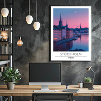 Serene Evening View of Stockholm Urban Cityscape Poster