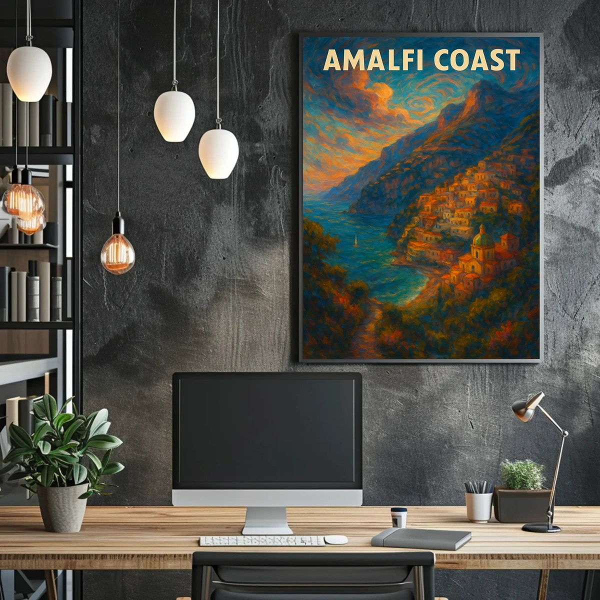 Amalfi Coast Poster Wall Art 18x24 Inches Print Decor