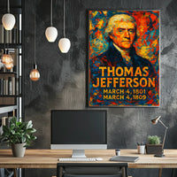 Thomas Jefferson 3rd President of the United States Glitch Hop Art Poster