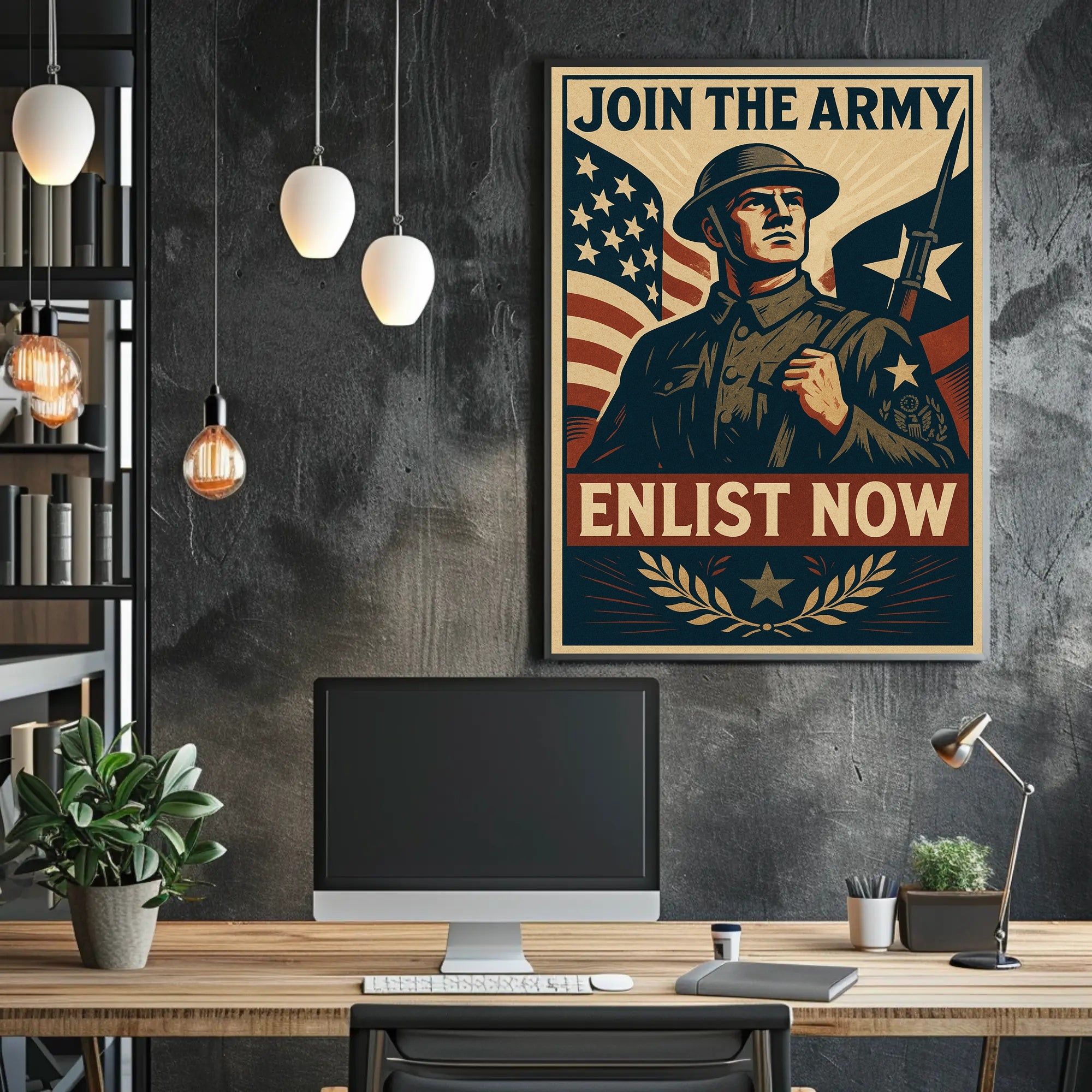 Patriotic Soldier WWII Military Recruitment Propaganda Poster PosterGoat