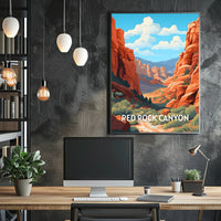 Red Rock Canyon Adventure Travel Poster
