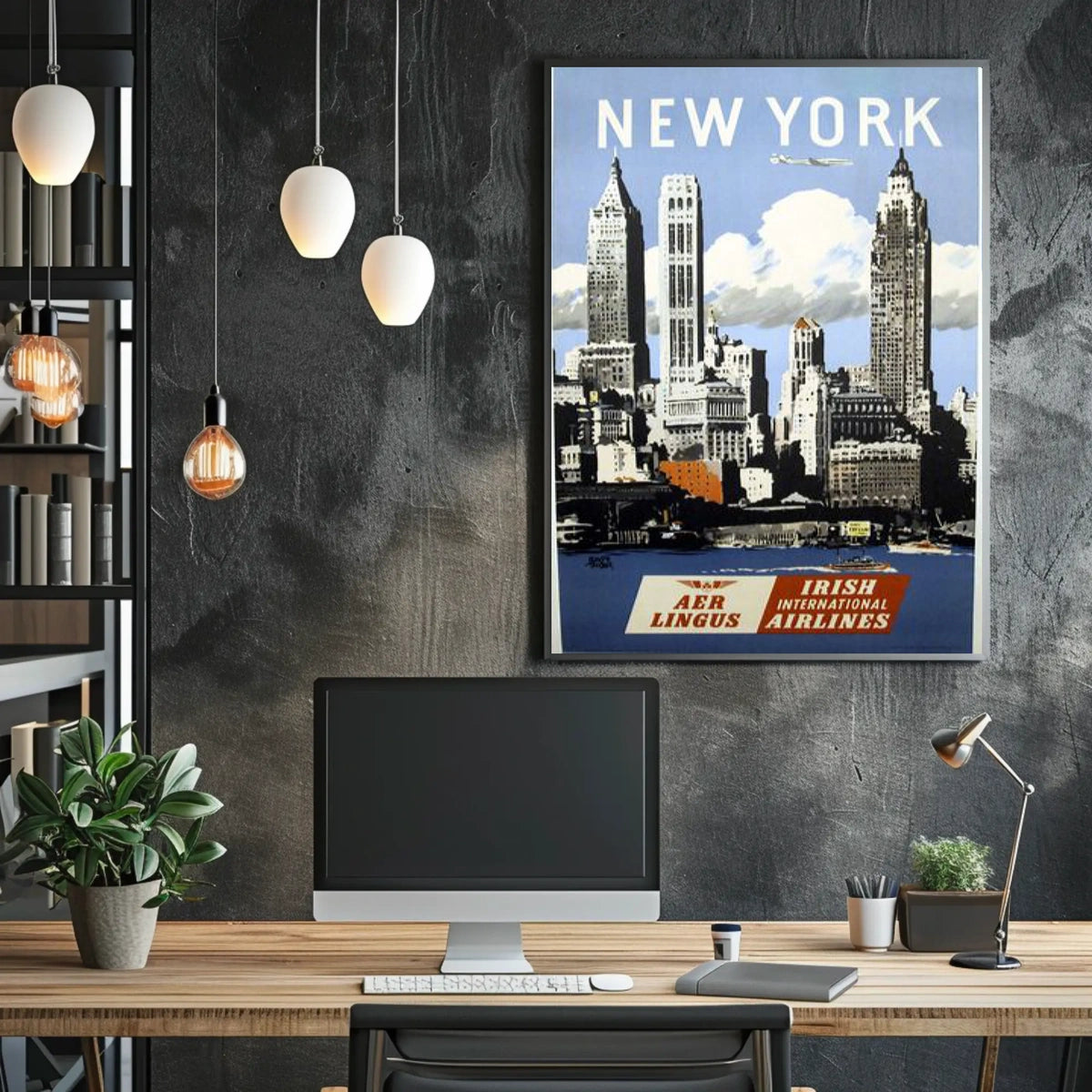 New York City Poster Vintage Travel Cityscape Wall Art