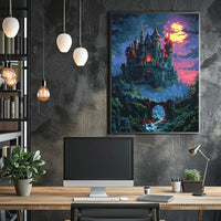 Enchanted Castle at Dusk Wall Art Poster Print PosterGoat