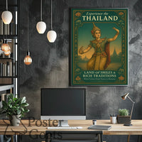 Thailand's Traditions in Vintage Style: Cultural Heritage Poster