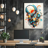 Futuristic Geometric Abstraction Art Print - Abstract Poster