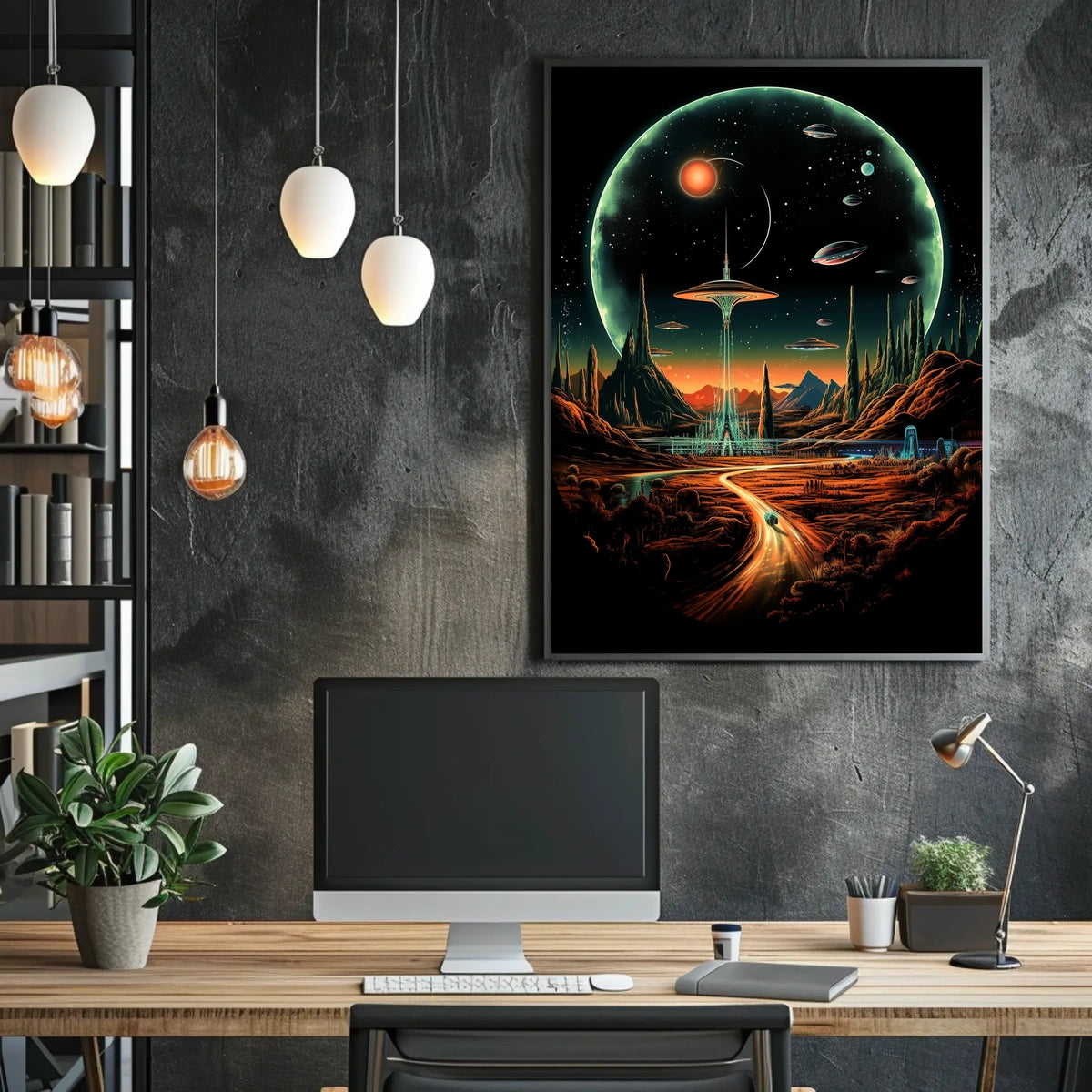 Futuristic Cosmic Landscape Poster