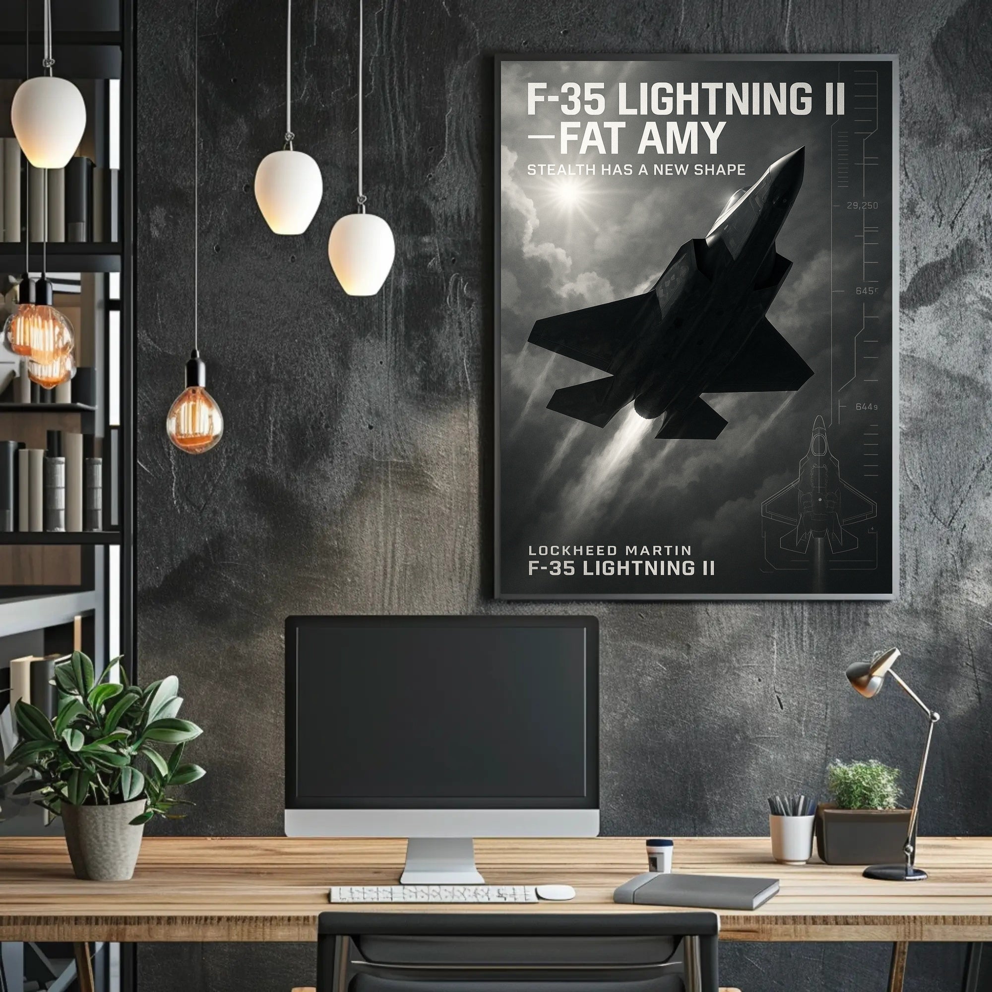 F-35 Lightning II Jet Stealth Aviation Poster