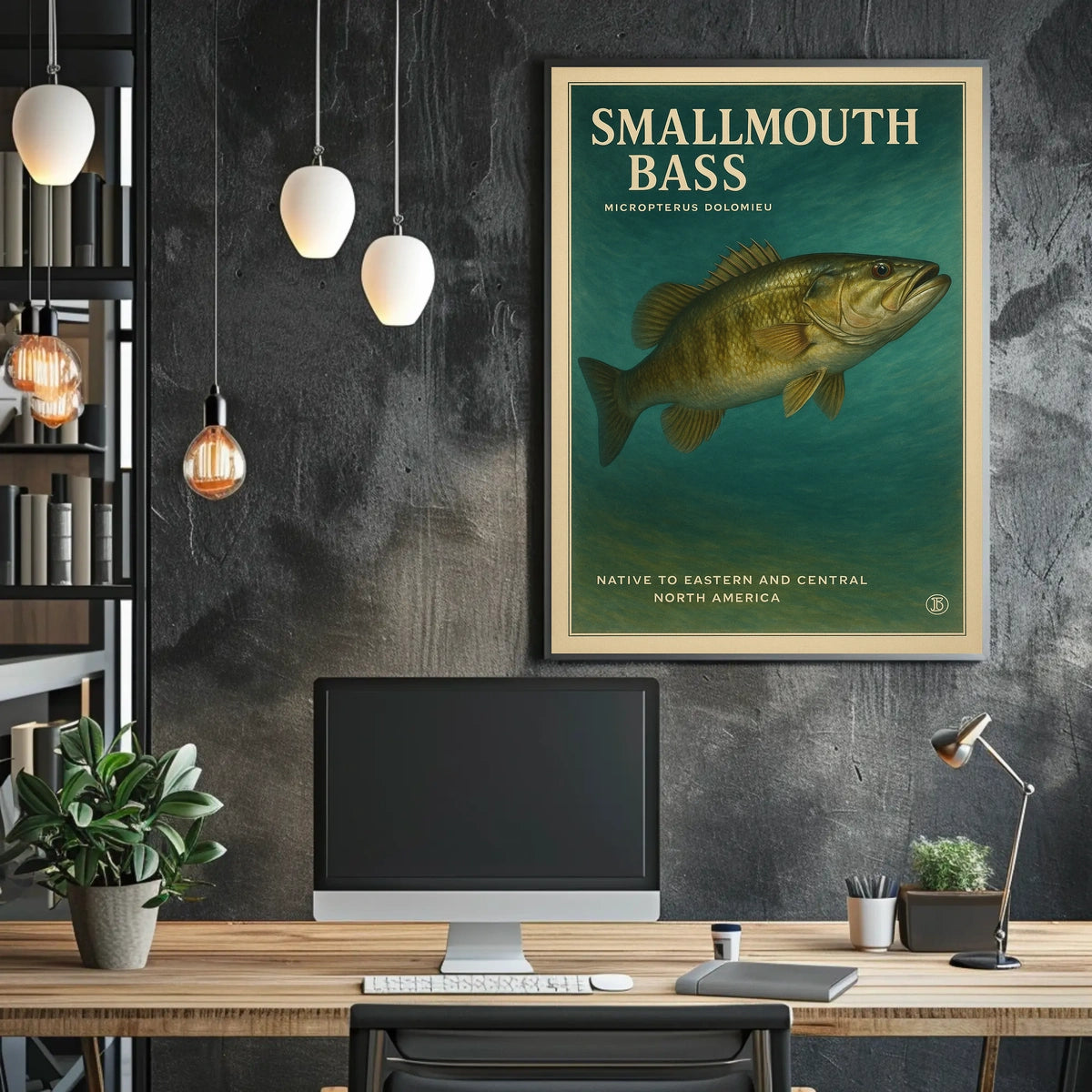 Smallmouth Bass Native Fish of North America Poster