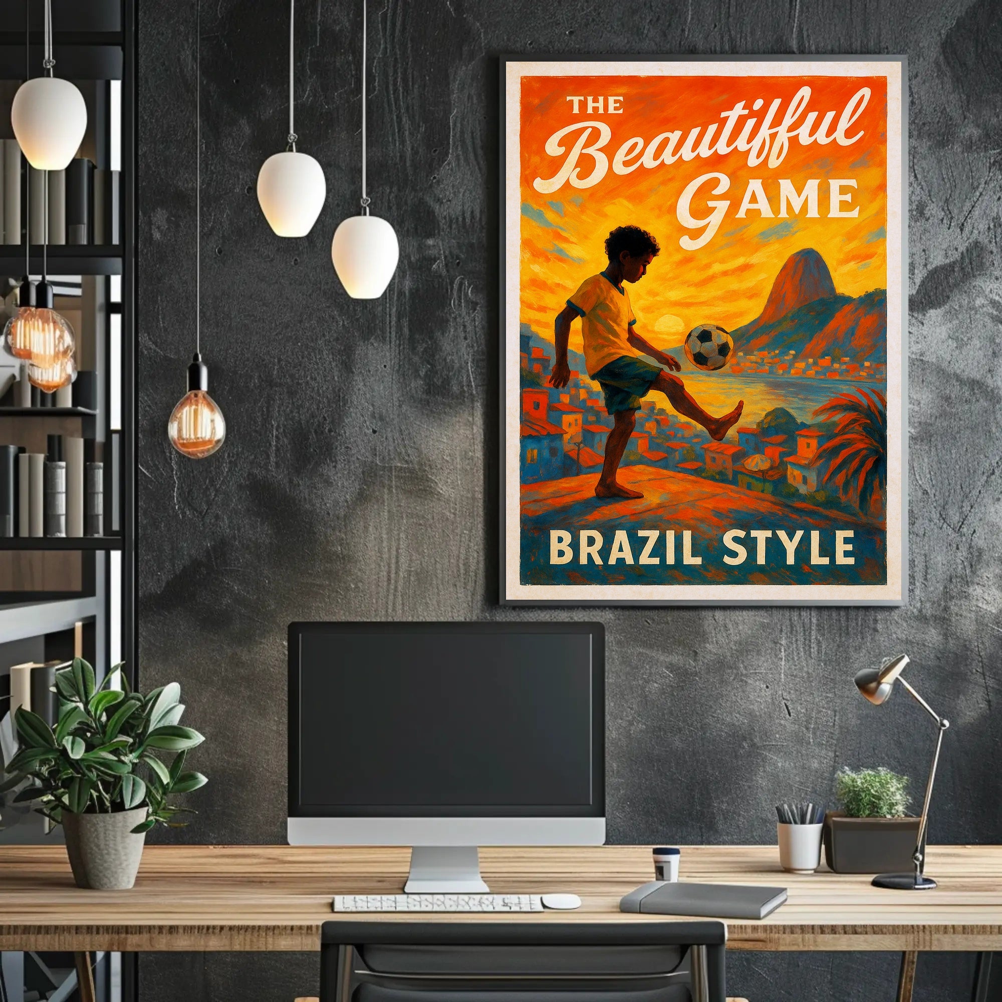 The Beautiful Game Brazil Style Poster PosterGoat