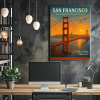 Golden Gate Sunset Travel Poster