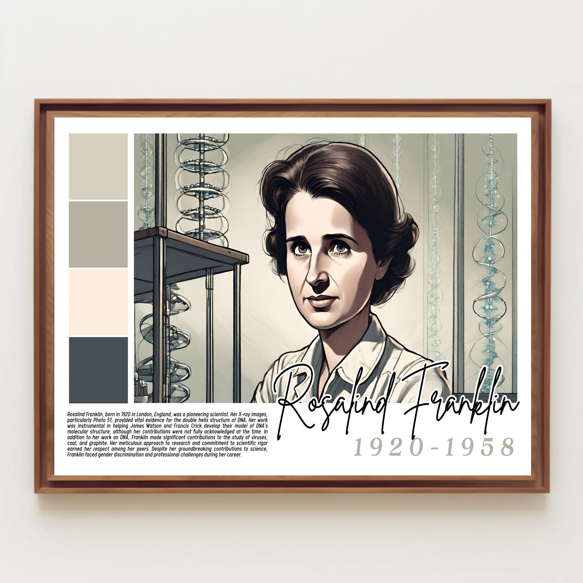 Rosalind Franklin: Pioneer of DNA Research Poster