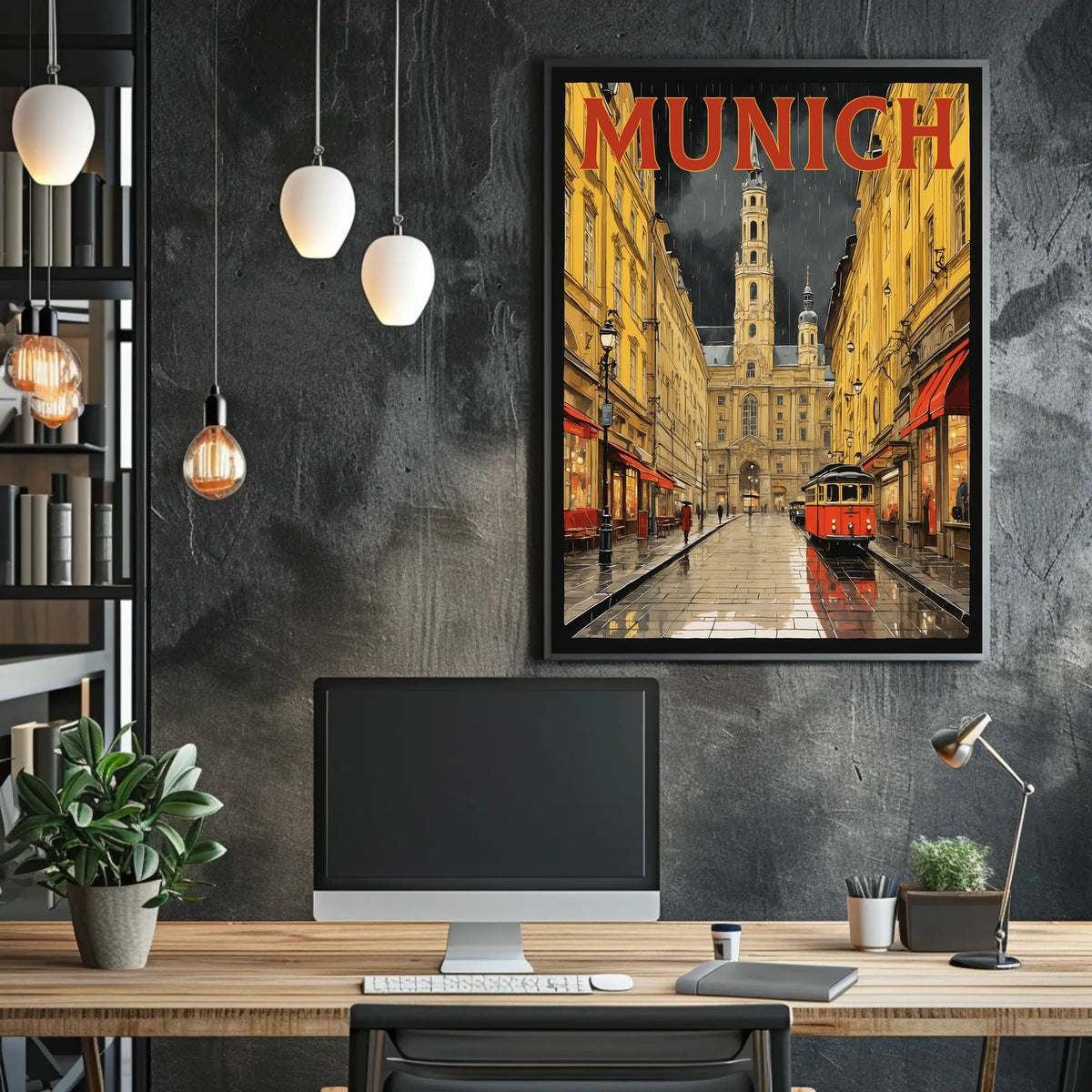 Munich Street Scene Poster