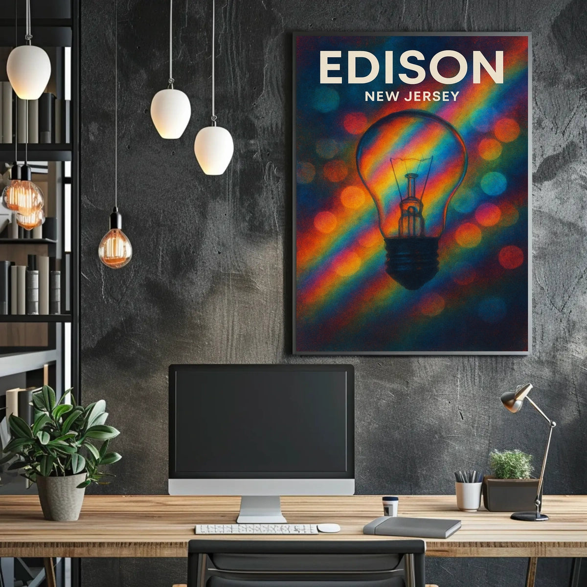 Edison New Jersey Scenic Minimalist Typography Poster