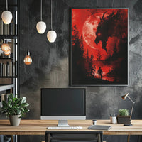 Mystical Egyptian Crow Art Poster with Geometric Patterns PosterGoat