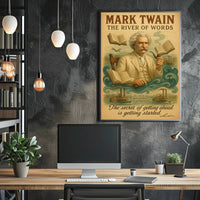 Mark Twain Inspirational River of Words Quote Motivational Poster PosterGoat